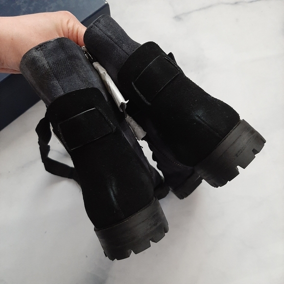 Splendid Celine Plaid Black Grey Combat Boots - Picture 5 of 6
